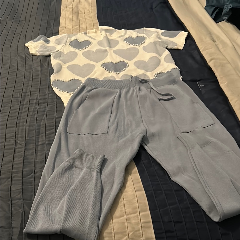 BCBGeneration Gray Track Pants with Luxurious Satin Finish